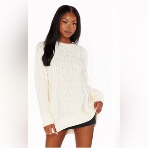 Show Me Your MuMu Cream Cable Knit Sweater